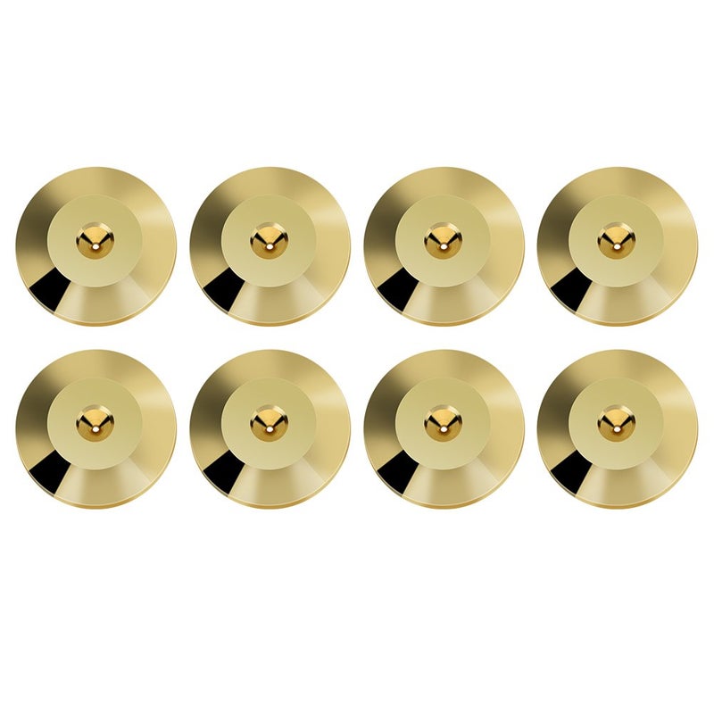 Tihebeyan Universal Copper Speaker Spikes Pads, 8 Pcs Shock Isolation Stand Feet Cone Mats Floor Disc (Gold) - Image 1